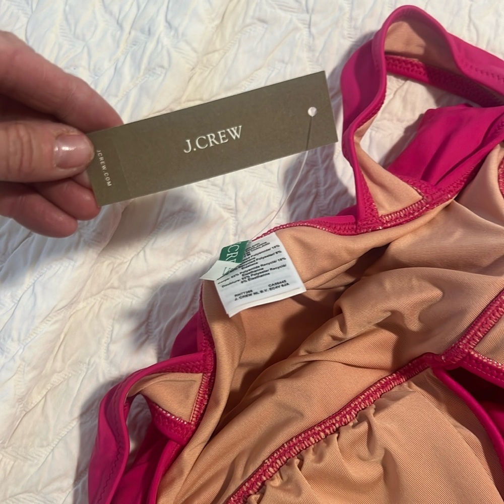 Last one! J Crew Ruched V-neck one-piece - Picture 6 of 7